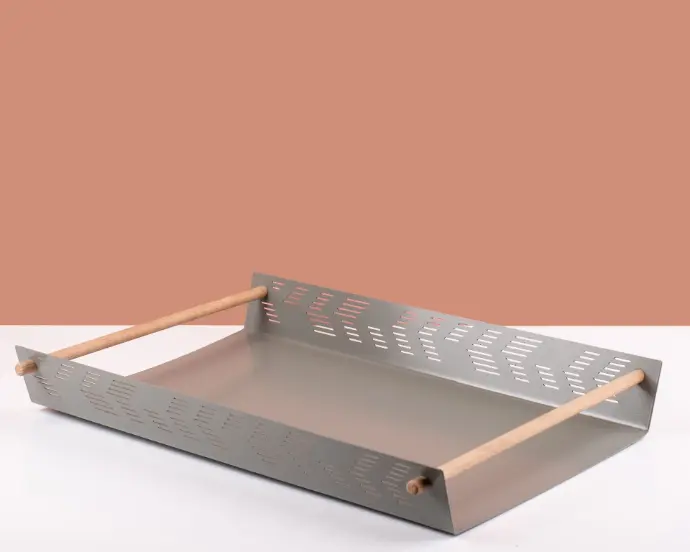 LARGE GREY FLAT TRAY