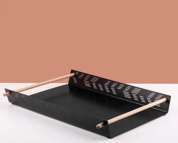 LARGE BLACK FLAT TRAY