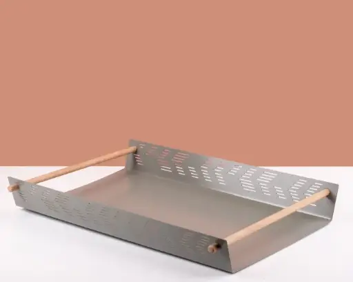 LARGE GREY FLAT TRAY